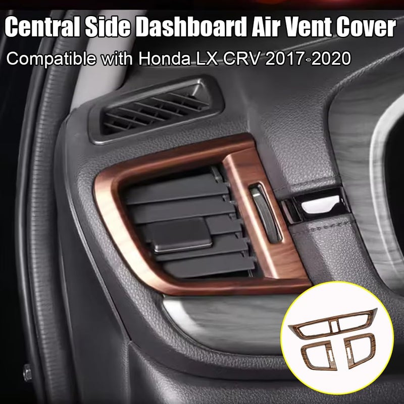 XITER 3pcs Central Front Side Air Condition Vent Outlet Trims for Honda CRV 2017 2018 2019 2020 2021 2022,Peach Wood Texture - Image 2